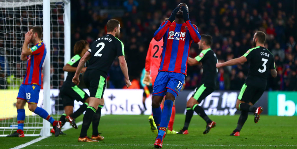 Palace squad furiously confront Benteke over penalty miss