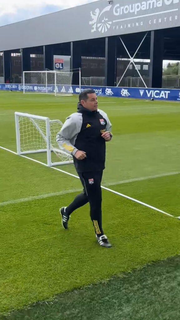 Pierre Sage during an open training session in 2024