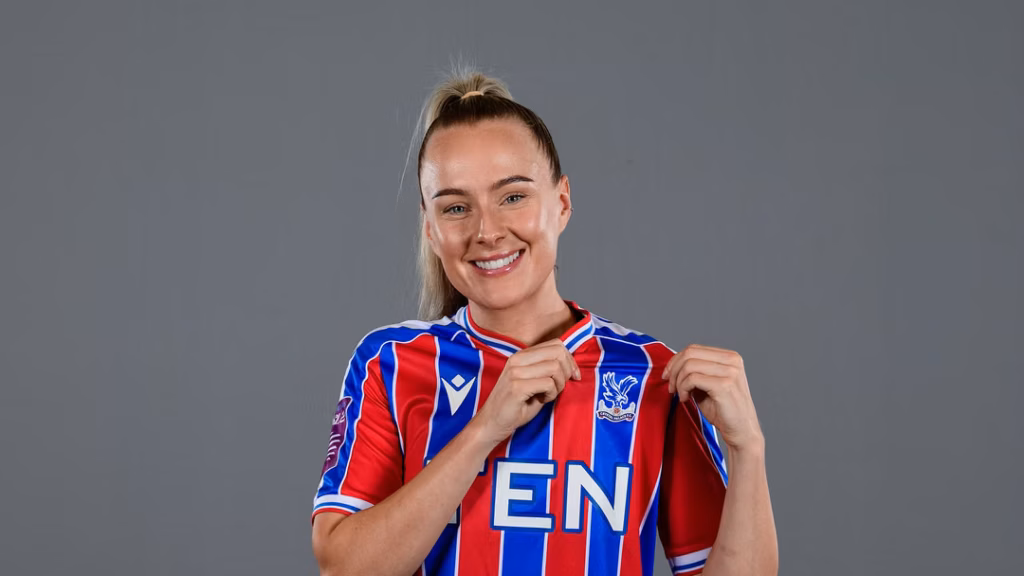 Josie Green in Crystal Palace Women kit after signing new contract