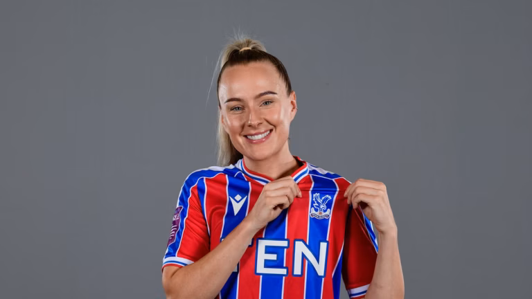 Josie Green in Crystal Palace Women kit after signing new contract