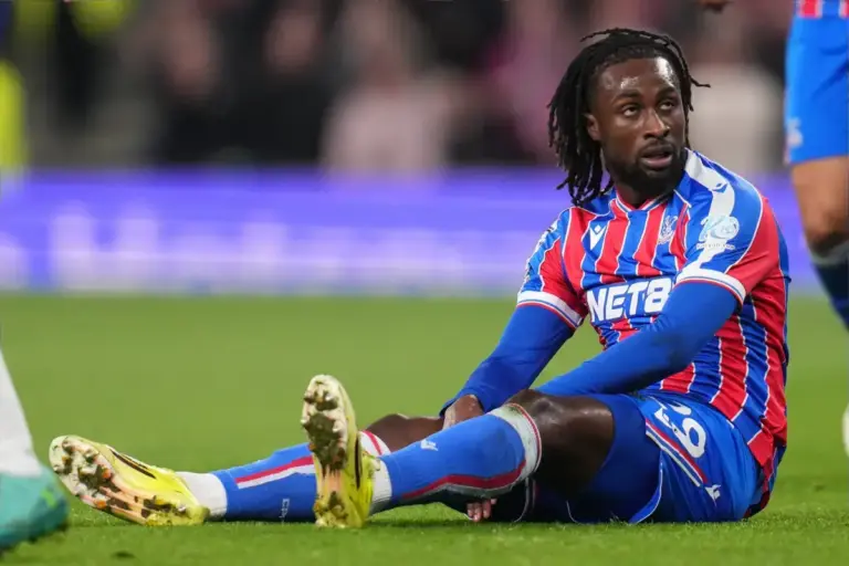 Evann Guessand in action, linked with a Crystal Palace transfer move